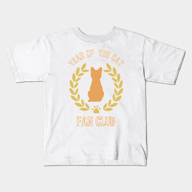 year of the cat fan club Kids T-Shirt by anemocha